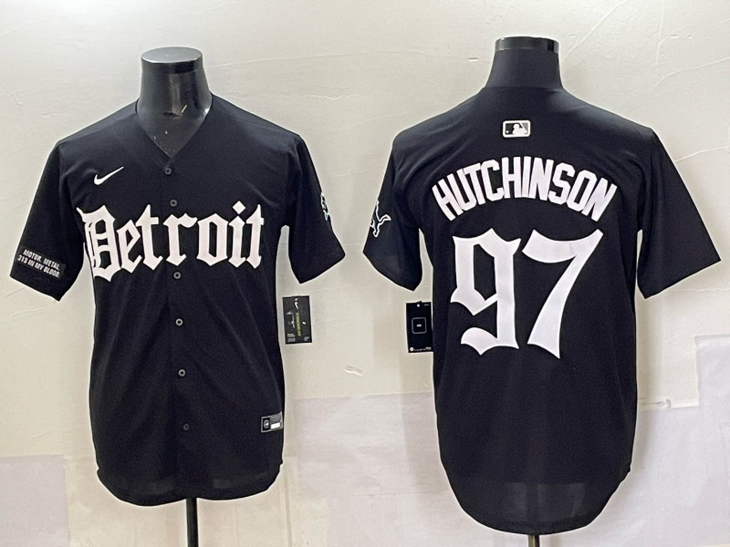 Men 2025 Detroit Lions #97 Hutchinson Black NFL jersey 002->detroit lions->NFL Jersey